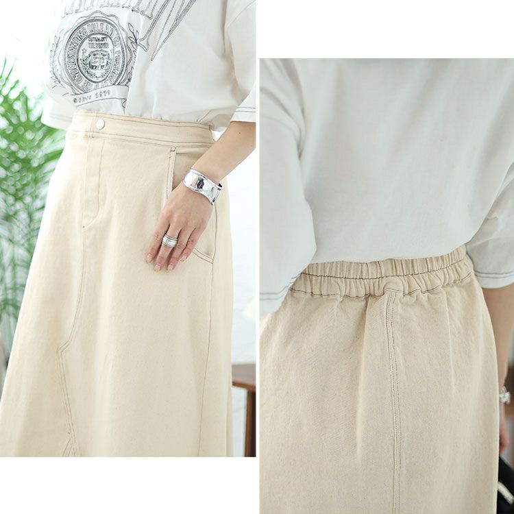 大きいサイズ レディース リメイク風Aラインロングスカート　cpdai-640309