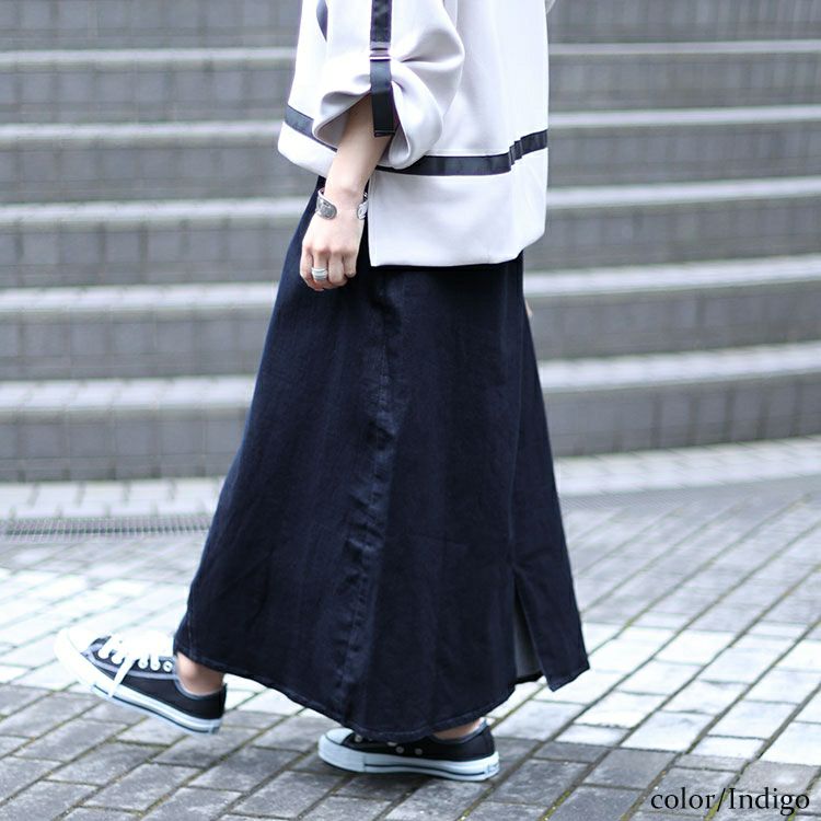 大きいサイズ レディース リメイク風Aラインロングスカート　cpdai-640309