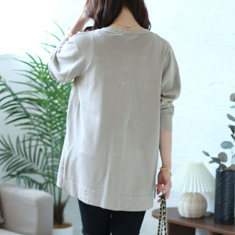 大きいサイズ レディース サイドスリットVネックニットカーディガン　cpdai-640354