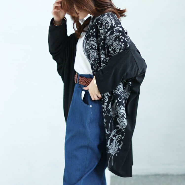 大きいサイズ レディース ドルマンアシメカーディガン　fem-440