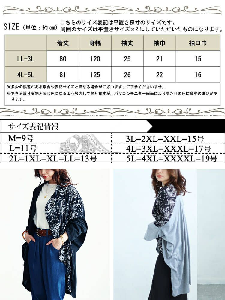 大きいサイズ レディース ドルマンアシメカーディガン　fem-440