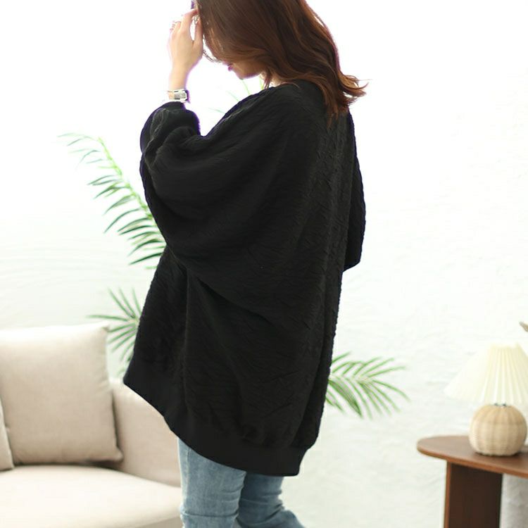 大きいサイズ レディース ジャガードドルマンプルオーバー　bai-0147