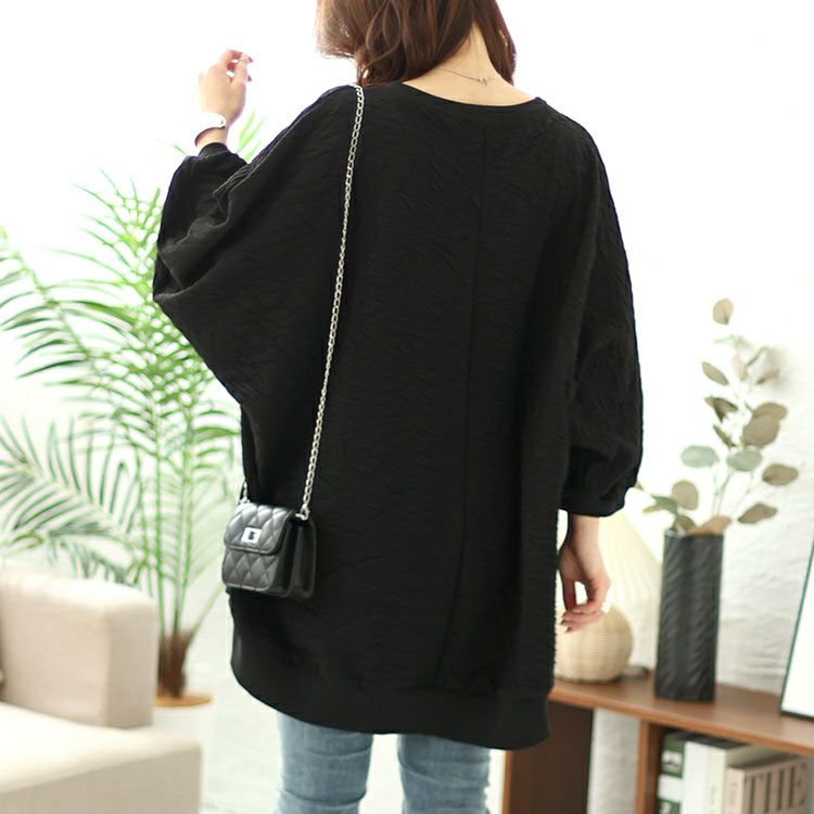 大きいサイズ レディース ジャガードドルマンプルオーバー　bai-0147