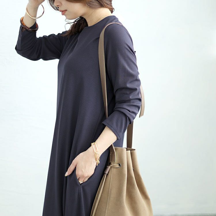 大きいサイズ レディース キーネックワッフルマーメイドワンピース　maru-6745