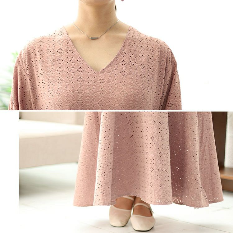 大きいサイズ レディース 前後2way刺繍使いマーメイドワンピース　maru-6738