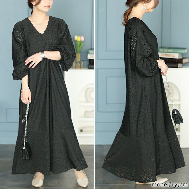 大きいサイズ レディース 前後2way刺繍使いマーメイドワンピース maru