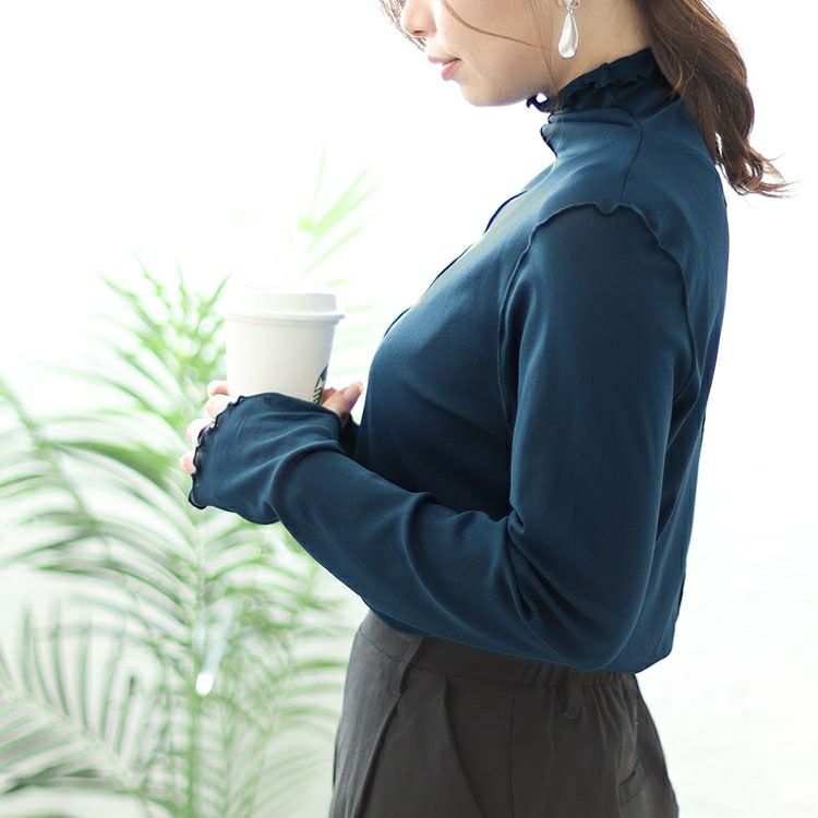 大きいサイズ レディース 指穴メロウシアートップス　maru-6725 【メール便可】