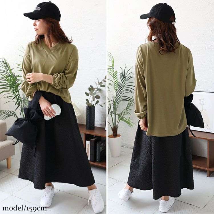 大きいサイズ レディース フクレジャガードドッキングワンピース　fem-457