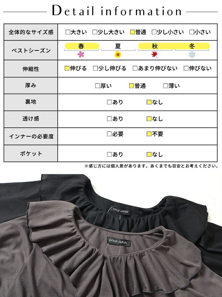 大きいサイズ レディース キャンディスリーブラッフルフリルプルオーバー　fem-429