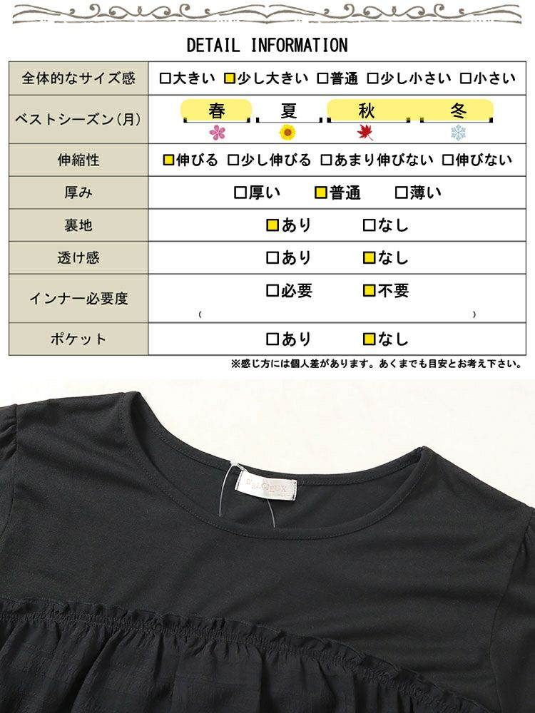 大きいサイズ レディース シアーチェック切り替えチュニック　cast-5542019