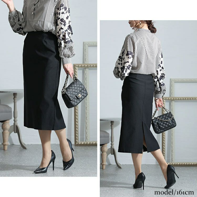 大きいサイズ レディース タイト＆レースフレアレイヤードスカート２点セット　jp500