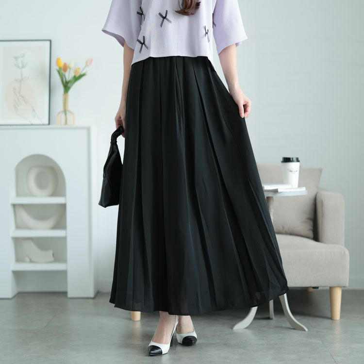 大きいサイズ レディース フレアプリーツスカート　jp488