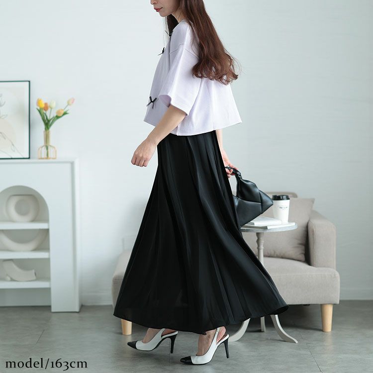 大きいサイズ レディース フレアプリーツスカート　jp488