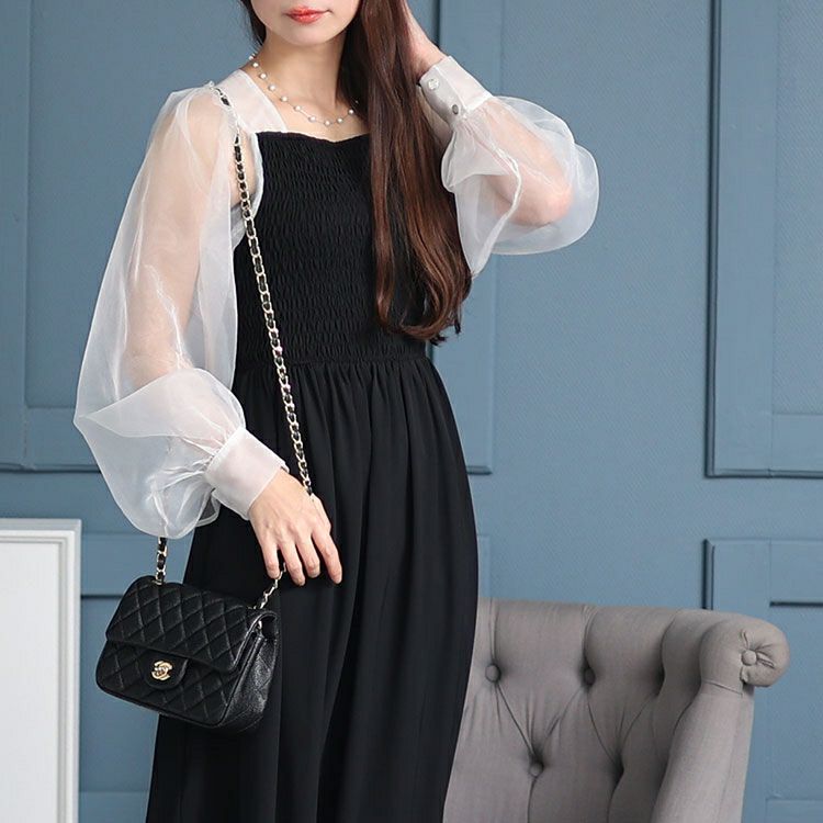 大きいサイズ レディース シアースリーブドッキングワンピース　jps027