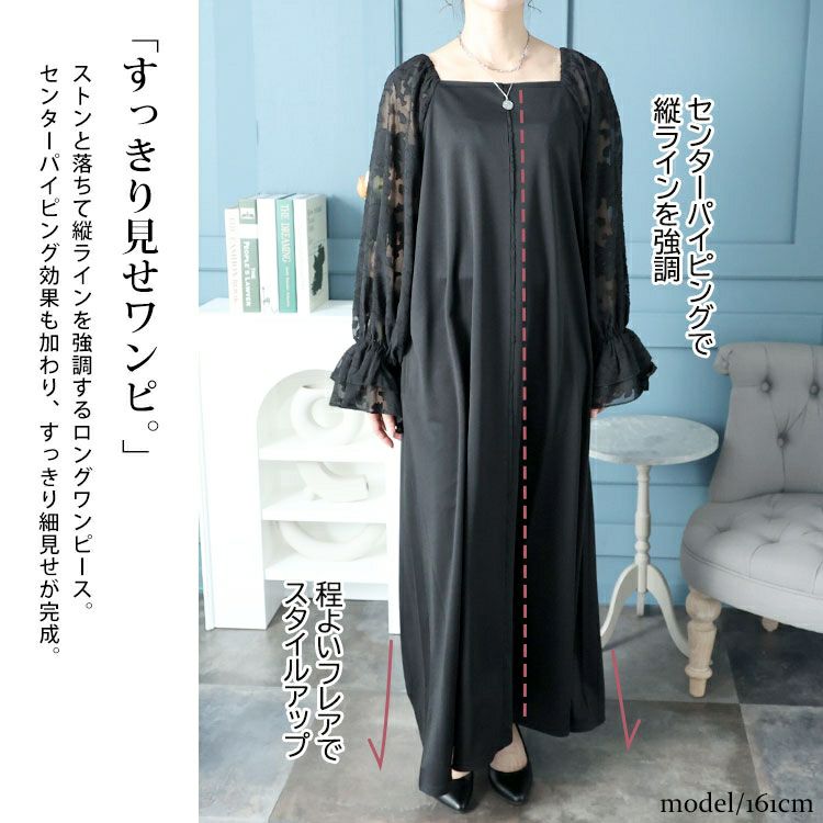 大きいサイズ レディース キャンディースリーブパイピングワンピース　maru-30001