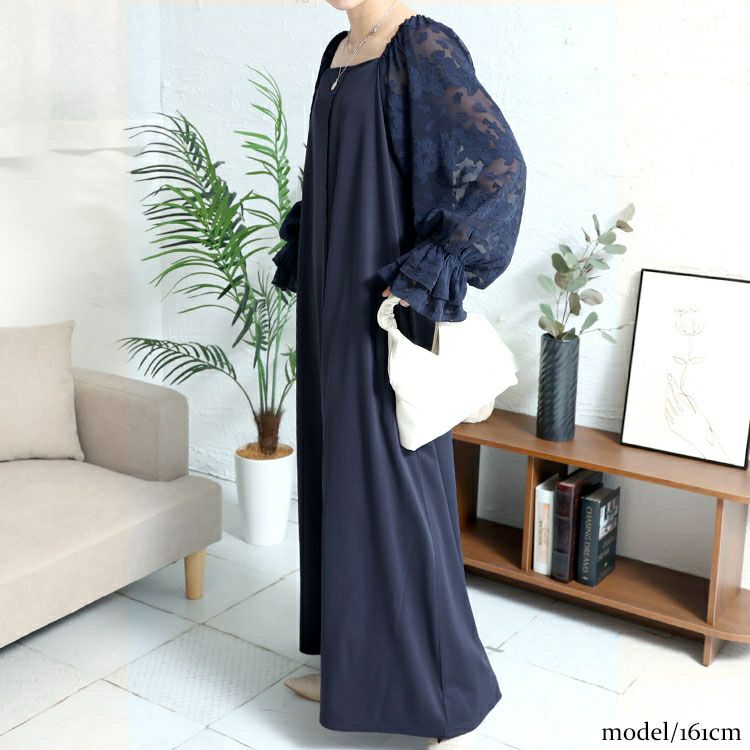 大きいサイズ レディース キャンディースリーブパイピングワンピース　maru-30001