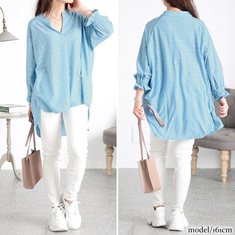大きいサイズ レディース ストレッチレースドルマンブラウス　maru-6737