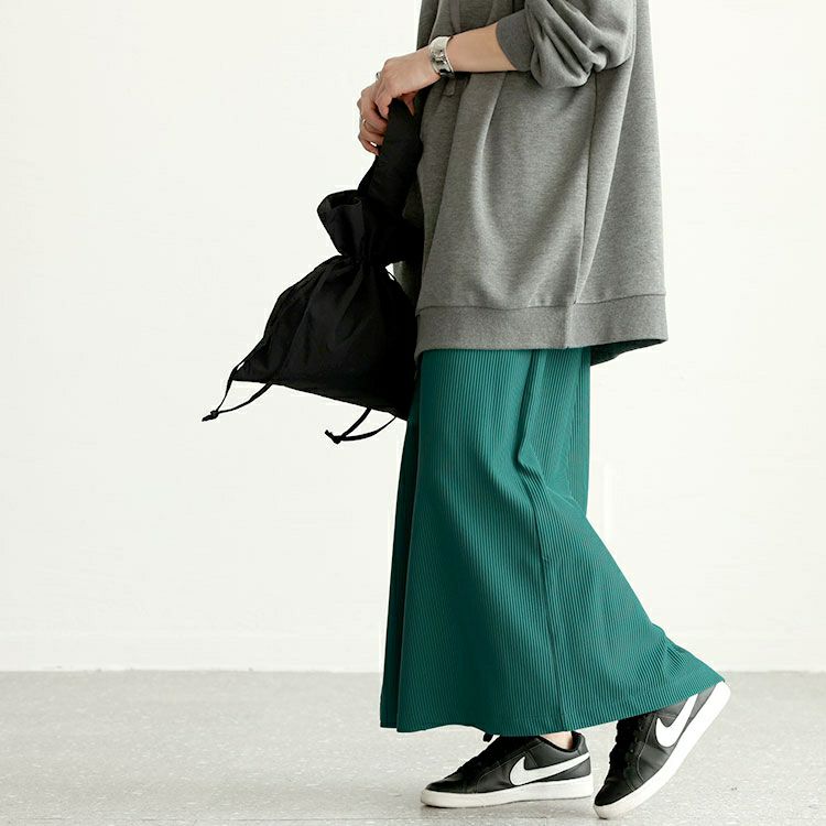 大きいサイズ レディース ストレッチリブナロースカート　maru-6729