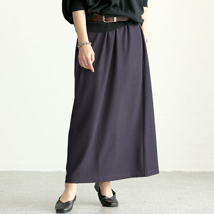大きいサイズ レディース ストレッチリブナロースカート　maru-6729