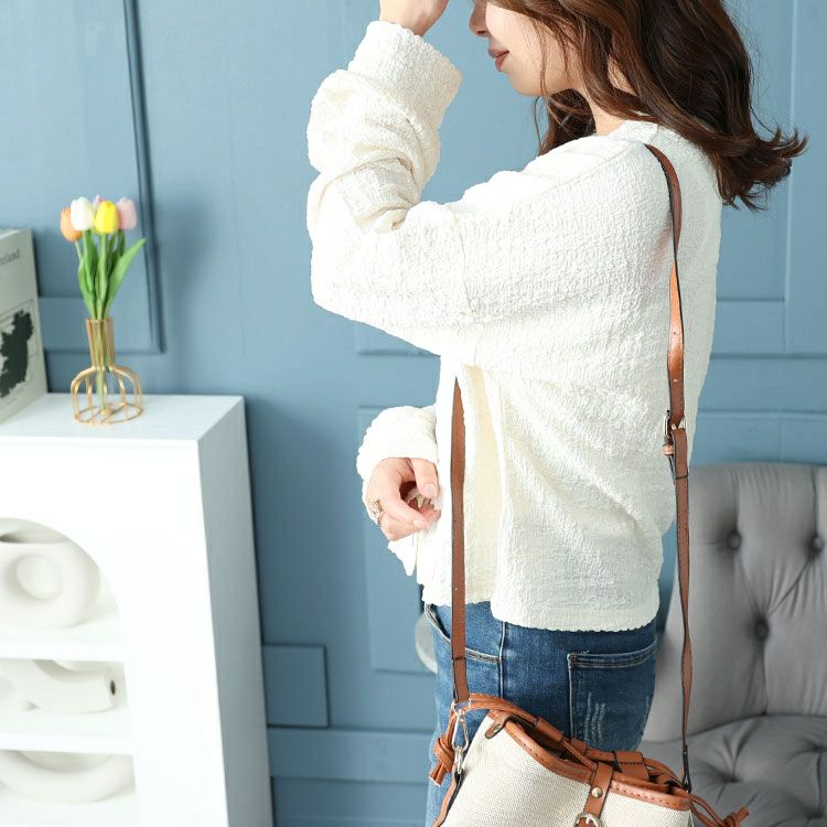 大きいサイズ レディース ショート丈ワッシャーカーディガン　maru-6739