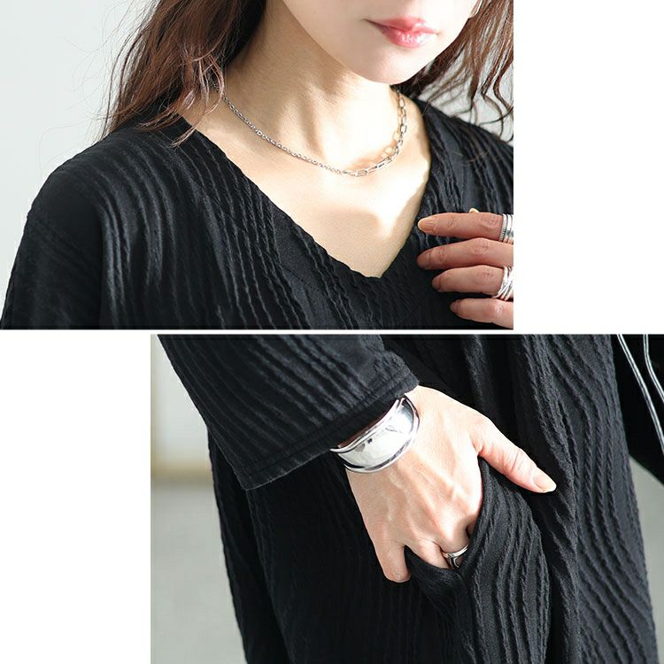 大きいサイズ レディース ジャガードストライプコクーンワンピース　sw-0628