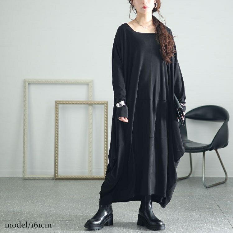 大きいサイズ レディース ボリュームコクーンワンピース　kt-7824510