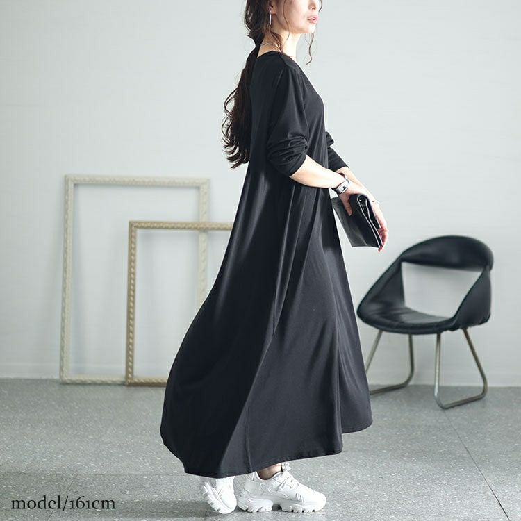 大きいサイズ レディース ランダムストライプ切替えAラインアシメワンピース　kt-7824660