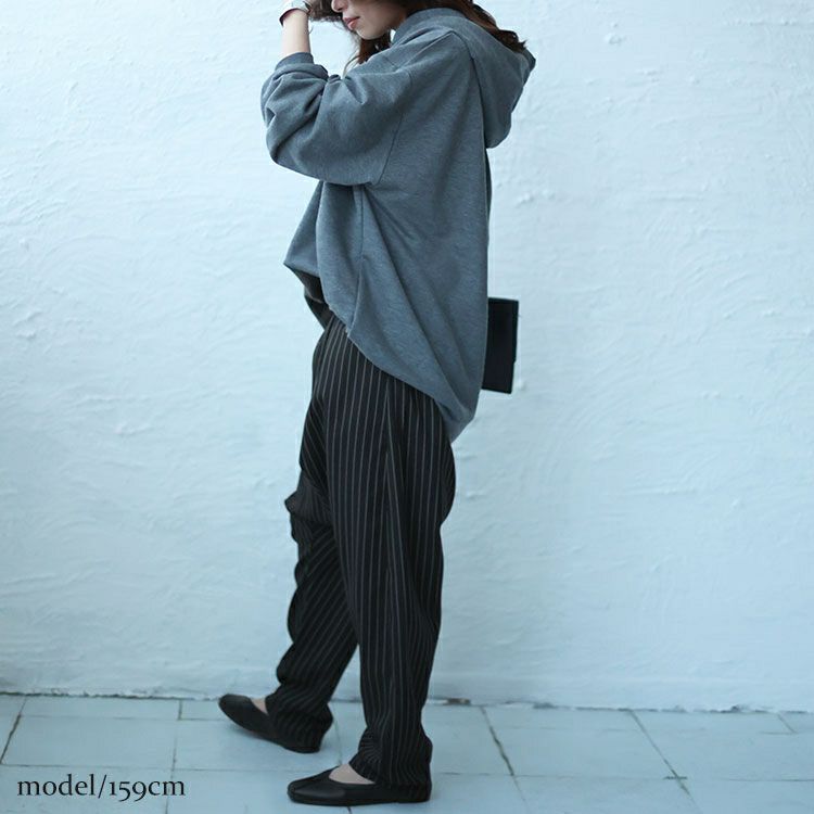 大きいサイズ レディース ストライプサルエルパンツ　fem-447