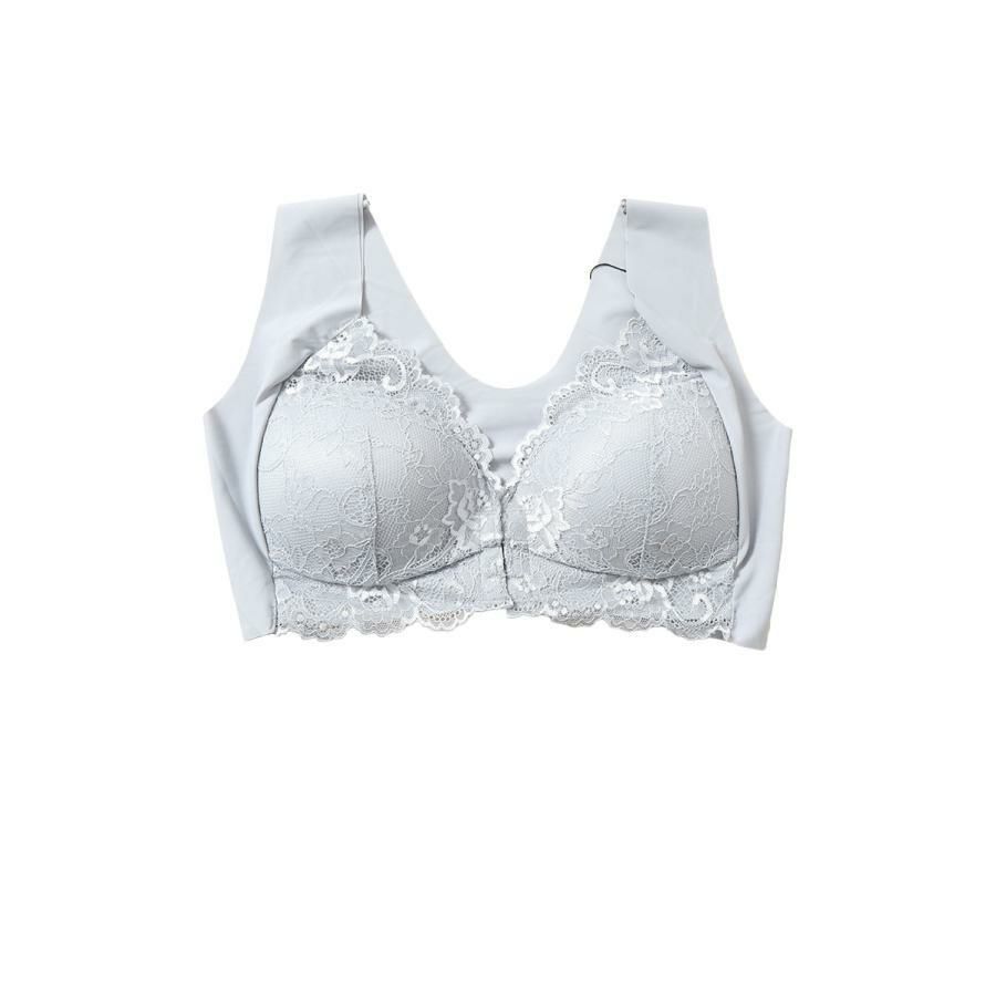 大きいサイズ レディース フロントホックシームレスブラジャー　goldy-1433 グレー