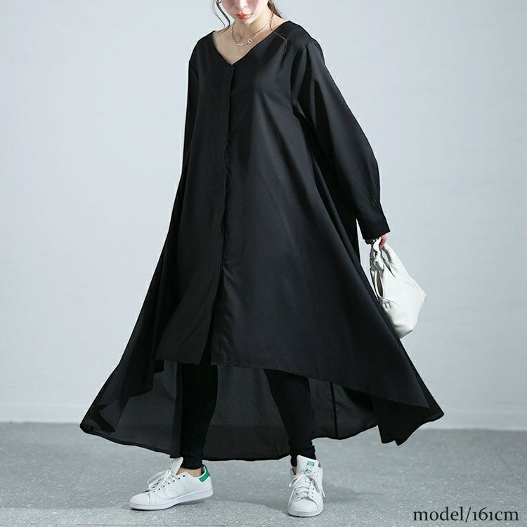 大きいサイズ レディース フィッシュテールVネックワンピース　nw-24003