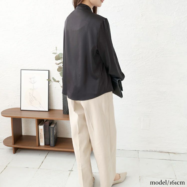 大きいサイズ レディース リボンタイブラウス　goldy-1450 【メール便可】