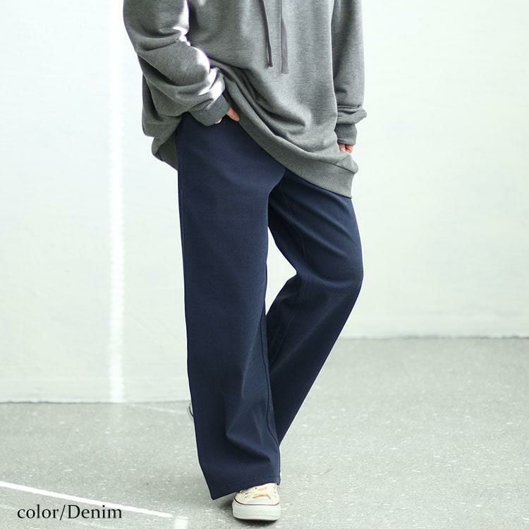 大きいサイズ レディース ストレッチツイルワイドパンツ maru-6734