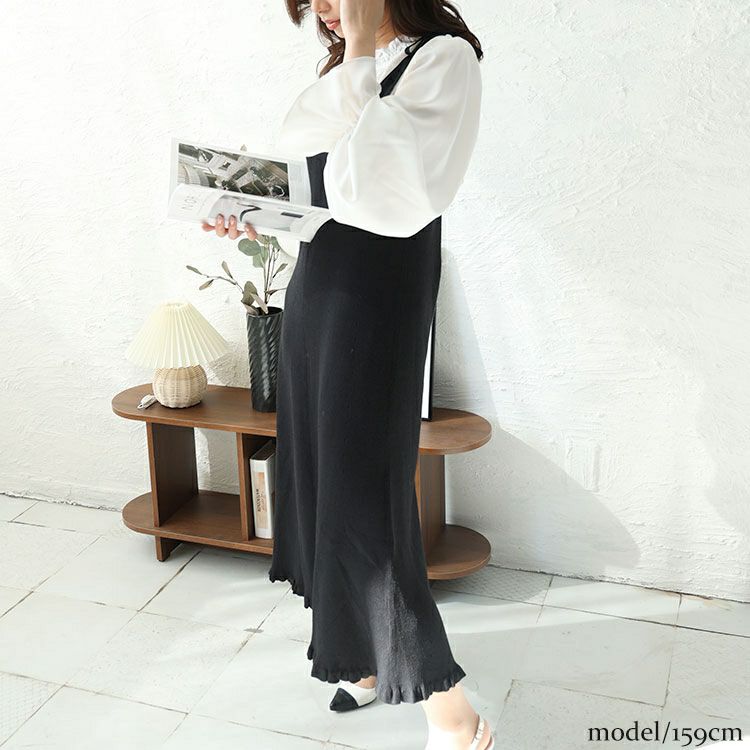 大きいサイズ レディース フリルブラウスドッキングキャミワンピース　jps031