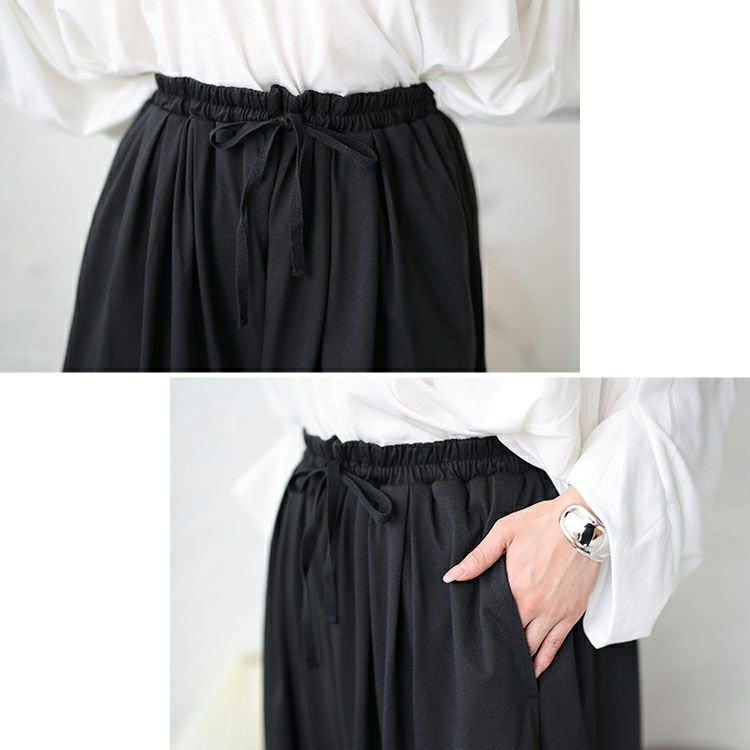 大きいサイズ レディース 裾がくるっとできるフレアワイドパンツ　bai-0149