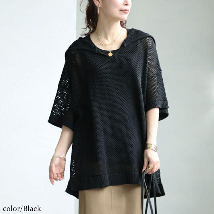 大きいサイズ レディース セーラーカラーメッシュニット　sw-0607