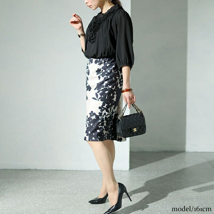 大きいサイズ レディース 花柄切替えワンピース　sfe-0002