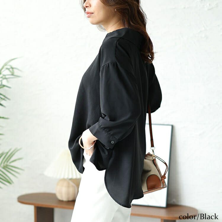 大きいサイズ レディース 接触冷感＆UVカットスキッパーサイドスリットブラウス　cpdai-640393