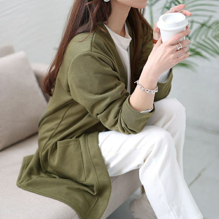 大きいサイズ レディース ロング丈トッパーカーディガン　cast-5542026