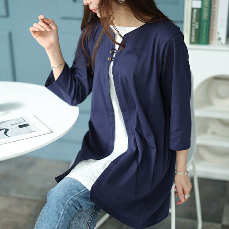 大きいサイズ レディース フェイクカーデチュニック　cpdai-658478 【メール便可】