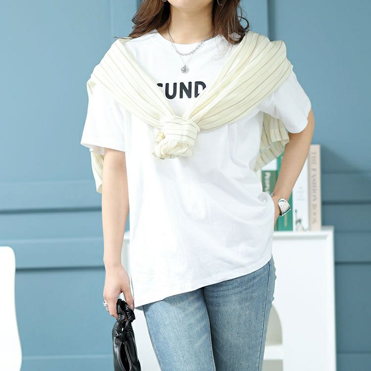 大きいサイズ レディース ロゴTシャツ　goldy-1457 【メール便可】