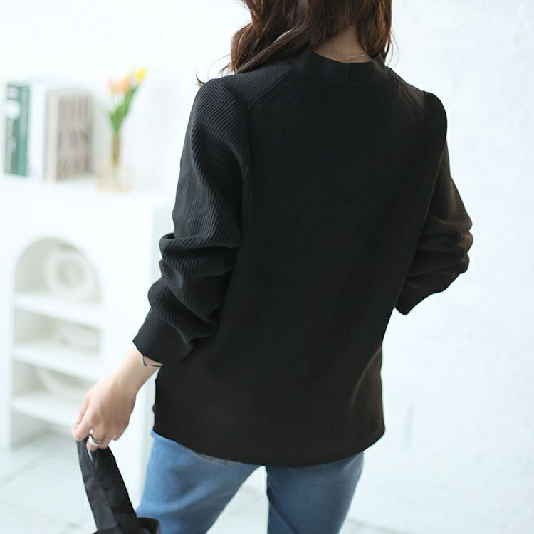 大きいサイズ レディース Vネックリブニット　sw-0606