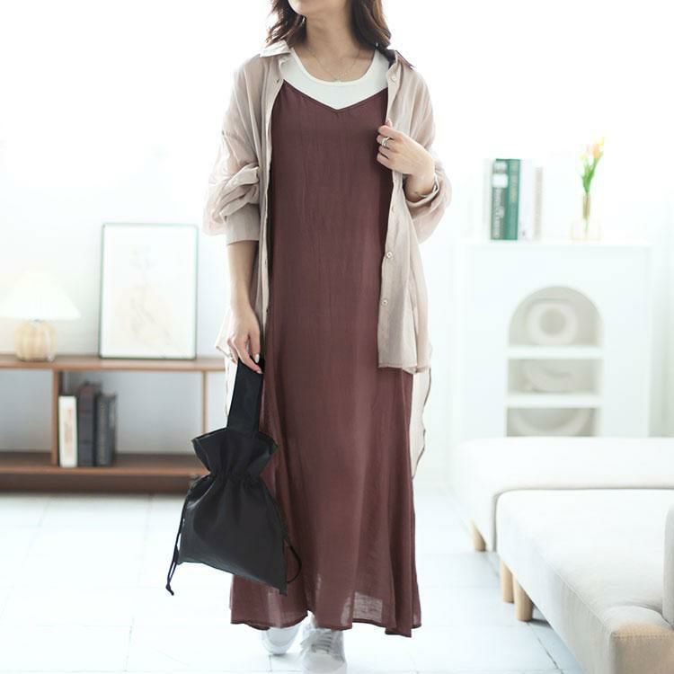 大きいサイズ レディース プリンセスラインキャミワンピース　fem-469 ダスティーピンク