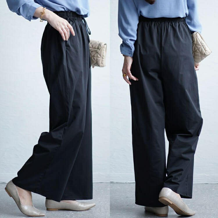 大きいサイズ レディース ハイパージャージーリラックスストレートパンツ　tkb-141564328