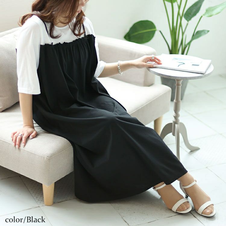 大きいサイズ レディース ミニフリルドッキングキャミワンピース　cast-5542030