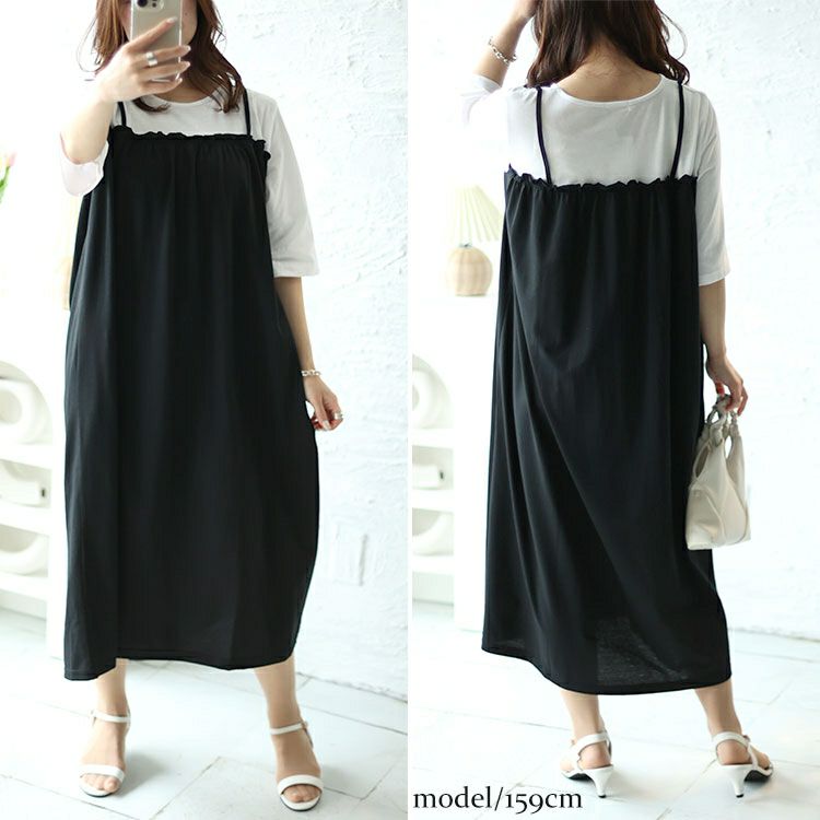 大きいサイズ レディース ミニフリルドッキングキャミワンピース　cast-5542030