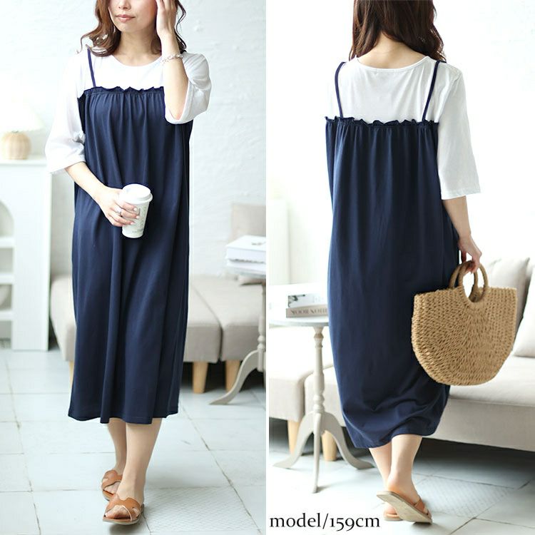 大きいサイズ レディース ミニフリルドッキングキャミワンピース　cast-5542030