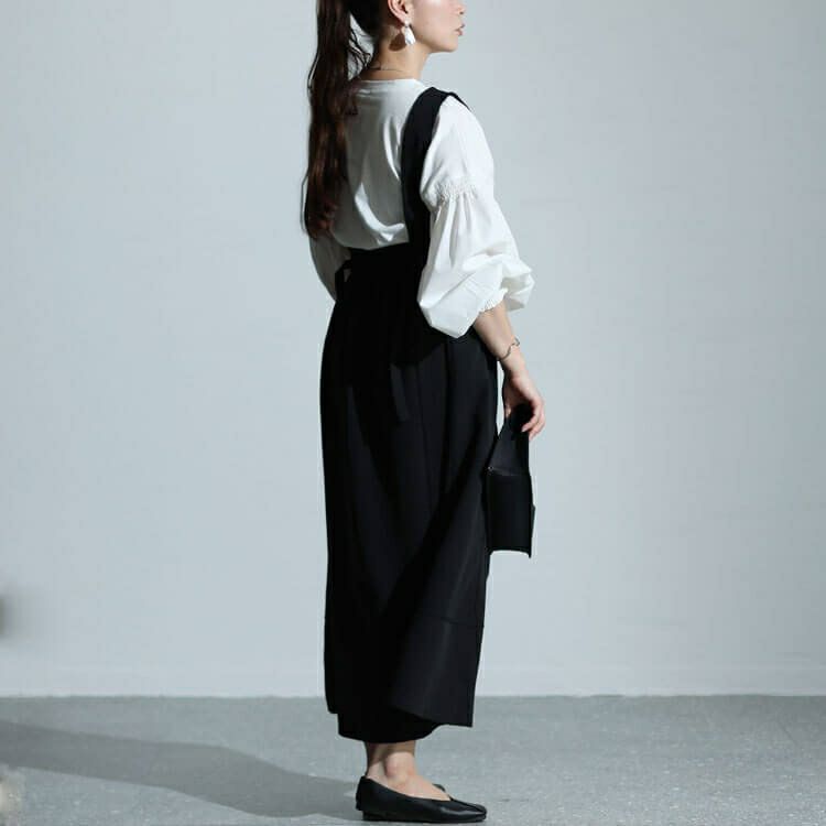大きいサイズ レディース サイドベルトVネックジャンパースカート　sw-0635