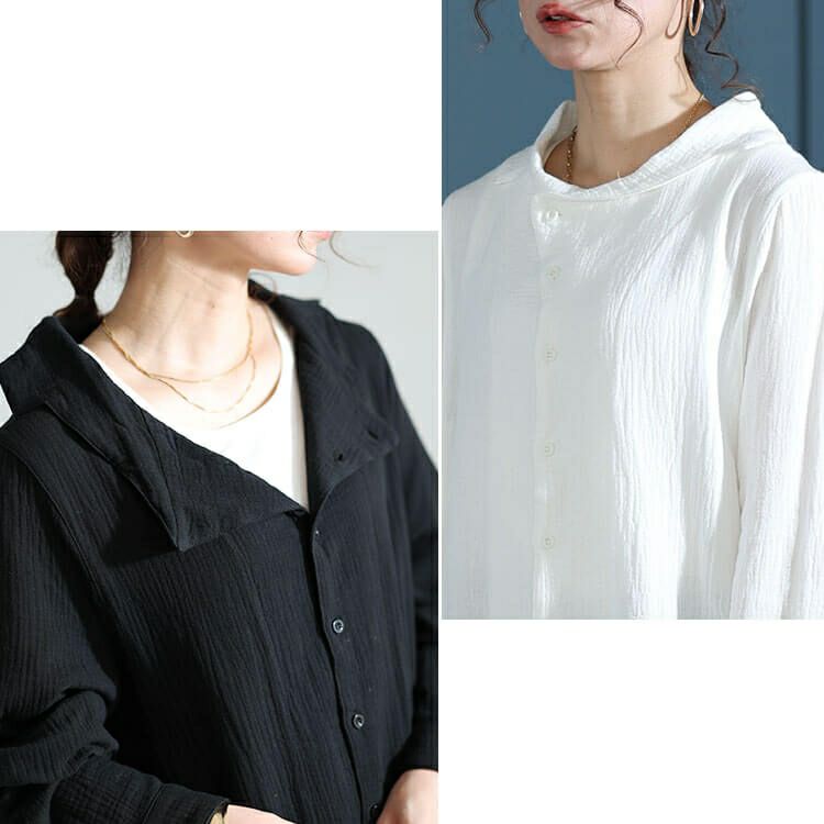 大きいサイズ レディース 楊柳コットンガーゼ変形シャツ　sw-0632