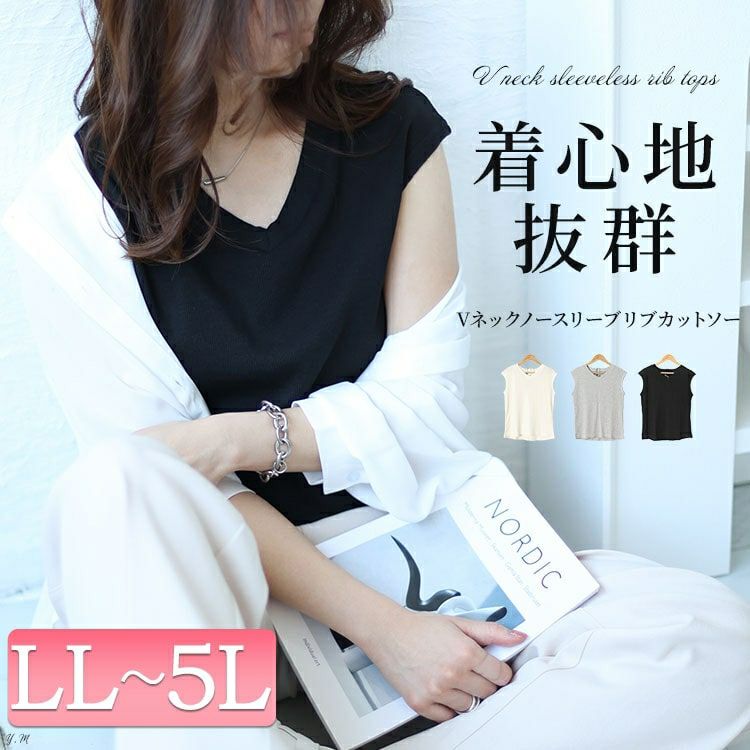 大きいサイズ レディース フレンチスリーブVネックリブトップス　wk-0429 【メール便可】