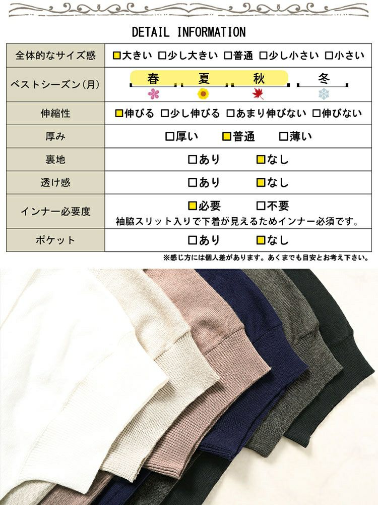 大きいサイズ レディース カットアウトスリーブVネックニット　wn-0210 【メール便可】